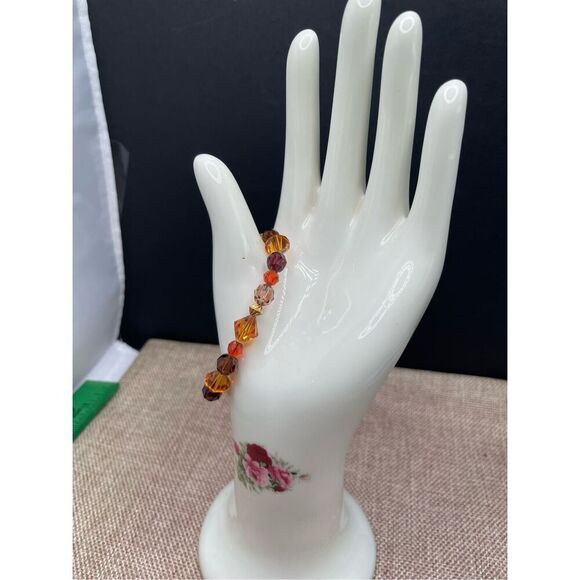 Swarovski And Czech Crystal Beaded Bracelet Goldtone - Picture 2 of 9